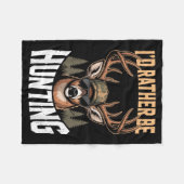 Men Youth Id Rather Be Hunting Humor Camo Deer Hun Fleece Deken (Voorkant (Horizontaal))