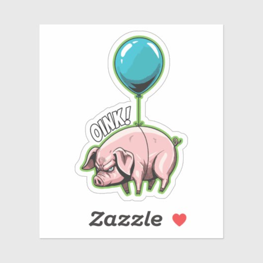 Menacing Flying Pig Sticker (Vel)
