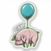 Menacing Flying Pig Sticker (Voorkant)
