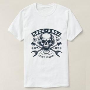 Menacing Skull & Crossbones Rockband Logo T-Shir T-shirt
