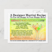 Menage a Trois Vodkas Martini Recept Briefkaart (Voorkant / Achterkant)