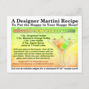 Menage a Trois Vodkas Martini Recept Briefkaart