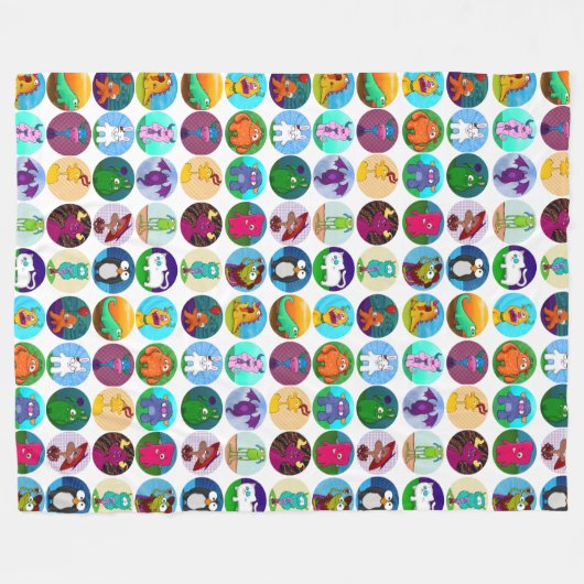 Menagerie Blanket Fleece Deken (Voorkant (Horizontaal))