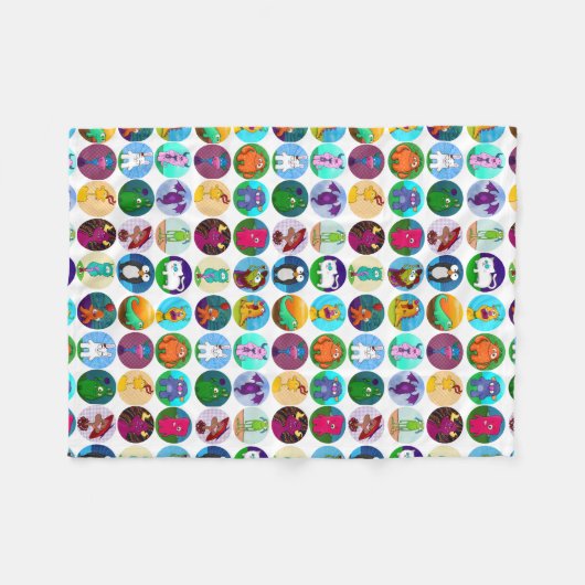 Menagerie Blanket, klein Fleece Deken (Voorkant (Horizontaal))