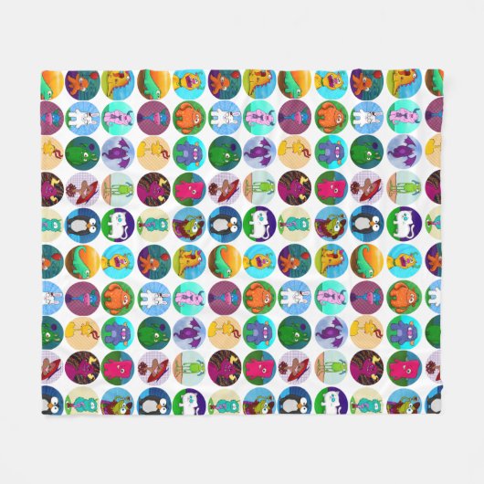 Menagerie Blanket, medium Fleece Deken (Voorkant (Horizontaal))