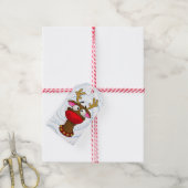 Menagerie stijl Rudolph, cadeaublaadje Cadeaulabel (Met Touw)