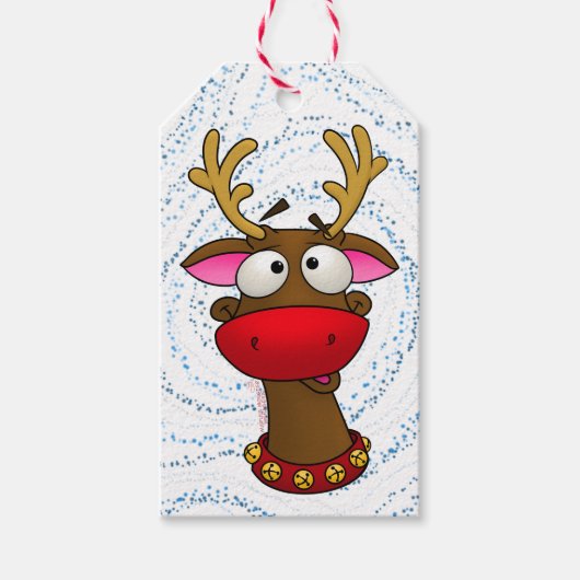 Menagerie Style Rudolph, Gift Tag Cadeaulabel (Voorkant)