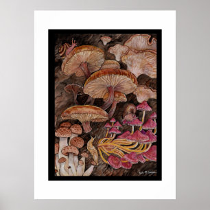 Menagerie van champignons Poster