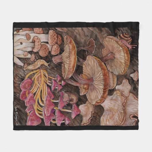 Menagerie van paddenstoelen Fleece Blanket (Voorkant (Horizontaal))