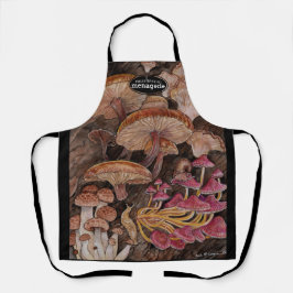 Menagerie van paddenstoelen schort
