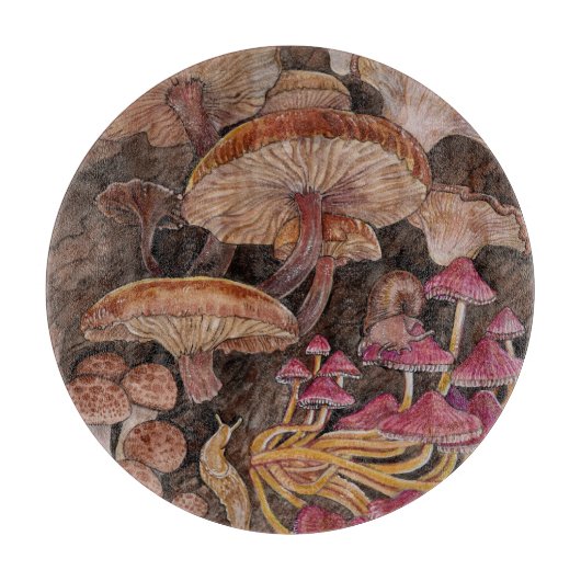 Menagerie van paddenstoelen snijplank (Voorkant)