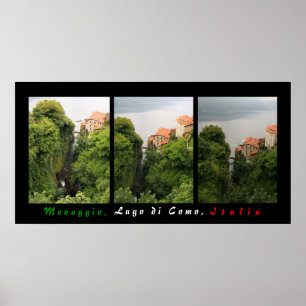 Menaggio: monding van de rivier poster