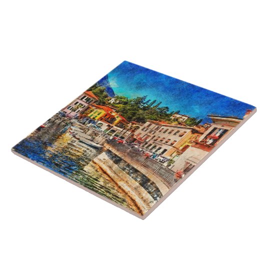 Menaggio on Como Lake, Italië Tegeltje (Zijkant)