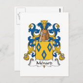 Menard Family Crest Briefkaart (Voorkant / Achterkant)