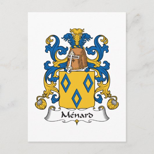 Menard Family Crest Briefkaart (Voorkant)