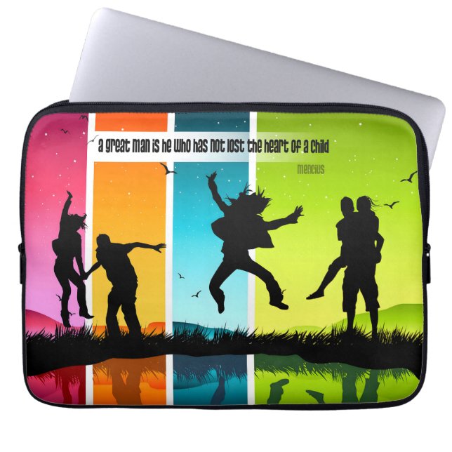 Mencius Inspirerend Quote "Een groot man" Laptop Sleeve (Voorkant)