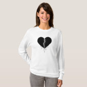 Mended Midnight: Stitched Obsidian Heart T-shirt (Voorkant volledig)