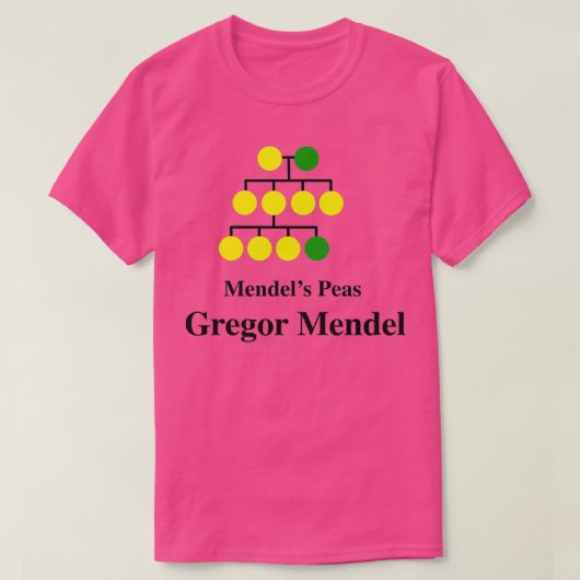Mendels Peas Gregor Mendel T-shirt (Design voorkant)