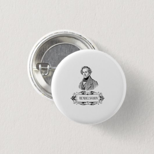MENDELSSOHN PORTRAIT RONDE BUTTON 3,2 CM (Voorkant /achterkant)