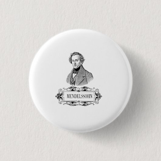 MENDELSSOHN PORTRAIT RONDE BUTTON 3,2 CM (Voorkant)