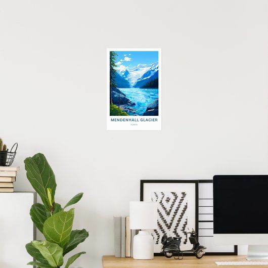 Mendenhall Glacier Alaska Reisprint Poster (Thuiskantoor)