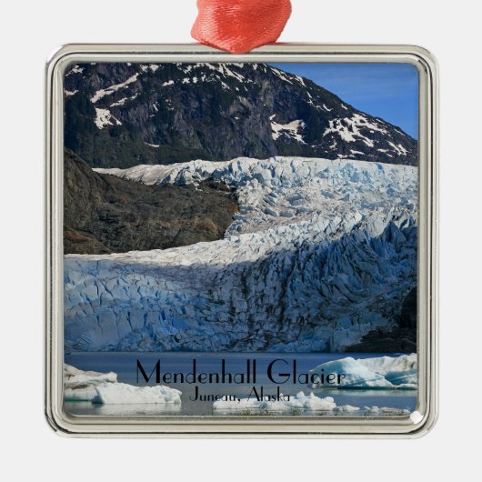 Mendenhall Glacier / Juneau Alaska Sjabloon Metalen Ornament (Voorkant)