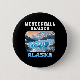 Mendenhall-gletsjer Alaska buiten kamperen wandele Ronde Button 5,7 Cm