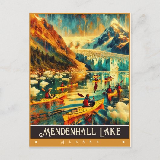 Mendenhall Lake, Alaska |  schilderij Briefkaart (Voorkant)