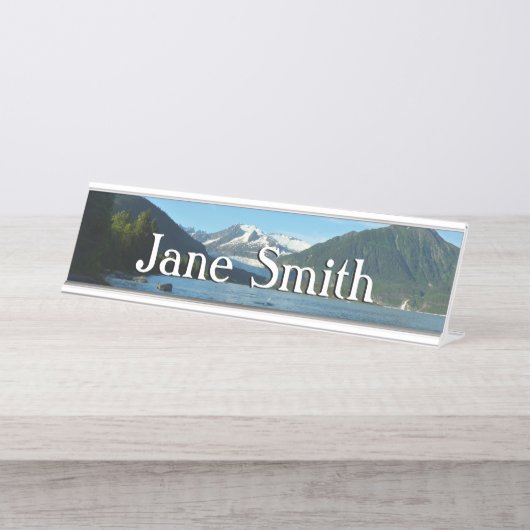 Mendenhall Lake in het landschap van Juneau Alaska Bureau Naambordje (Voorkant)