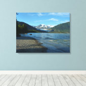 Mendenhall Lake in het landschap van Juneau Alaska Canvas Afdruk (Insitu (Houten vloer))