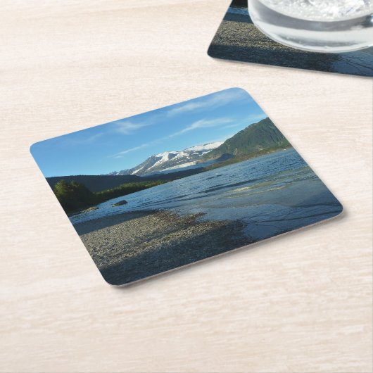 Mendenhall Lake in het landschap van Juneau Alaska Kartonnen Onderzetters (Schuin)