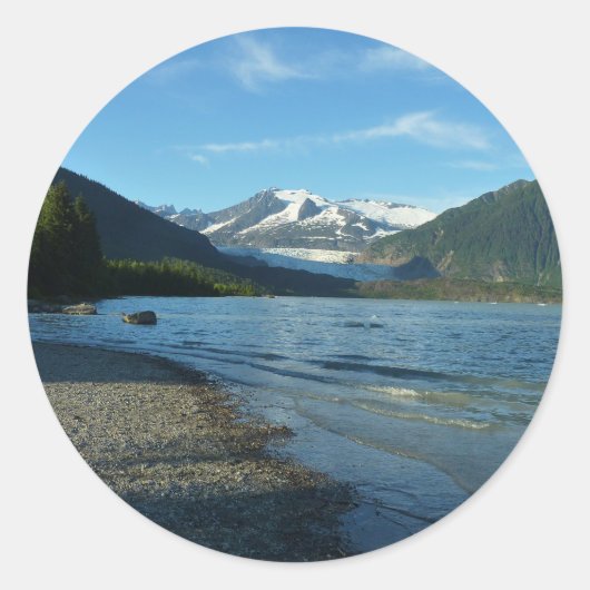 Mendenhall Lake in het landschap van Juneau Alaska Ronde Sticker (Voorkant)
