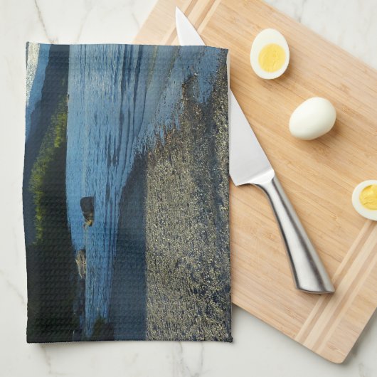 Mendenhall Lake in het landschap van Juneau Alaska Theedoek (Quarter Fold)