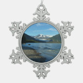 Mendenhall Lake in het landschap van Juneau Alaska Tin Sneeuwvlok Ornament (Voorkant)