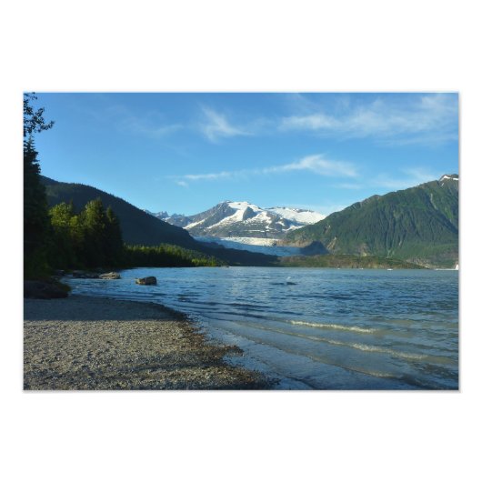 Mendenhall Lake in Juneau Alaska Landschap Foto Afdruk (Voorkant)
