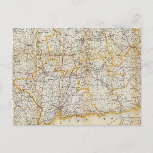 Mendenhall's Guide, Road Map Connecticut Briefkaart (Voorkant)