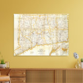 Mendenhall's Guide, Road Map Connecticut Canvas Afdruk (Insitu (Woonkamer))