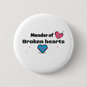Mender van gebroken harten ronde button 5,7 cm (Voorkant)