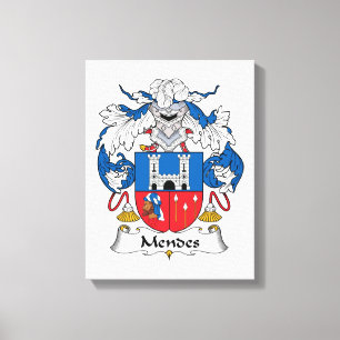 Mendes Family Crest Canvas Afdruk
