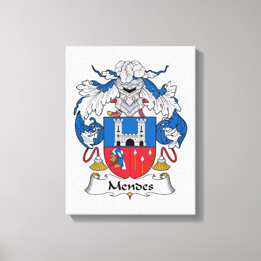 Mendes Family Crest Canvas Afdruk (Voorkant)