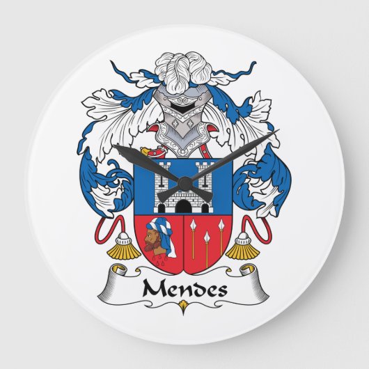 Mendes Family Crest Grote Klok (Voorkant)