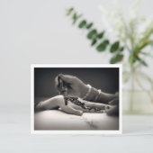 Mendhi Hand Henna in Sepia Tone Briefkaart (Staand voorkant)