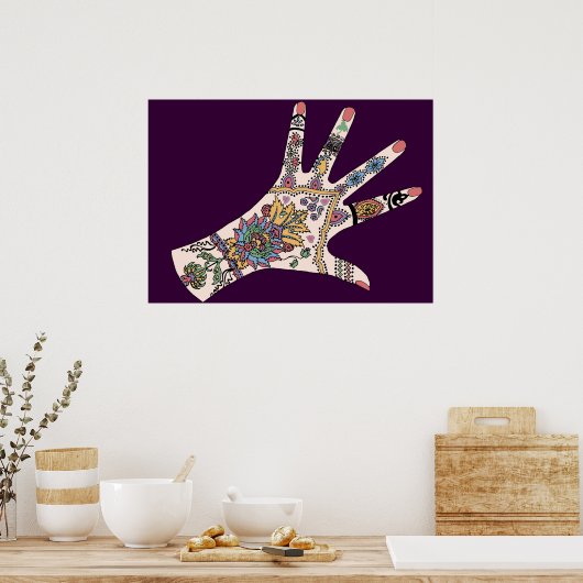 Mendhi handen poster (Keuken)