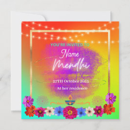 Mendhi-uitnodiging Kaart