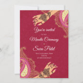 Mendhi uitnodigingen & Mehendi nodigt Henna Party  (Voorkant)