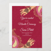 Mendhi uitnodigingen & Mehendi nodigt Henna Party  (Voorkant / Achterkant)