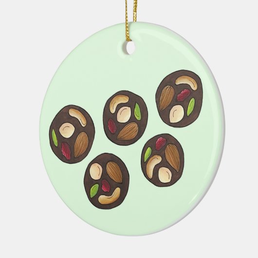 Mendiants Franse chocolade Chocolatier Chocoholic Keramisch Ornament (Links)