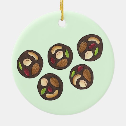 Mendiants Franse chocolade Chocolatier Chocoholic Keramisch Ornament (Achterkant)