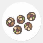 Mendiants Franse chocolade Chocolatier Chocoholic Ronde Sticker (Voorkant)