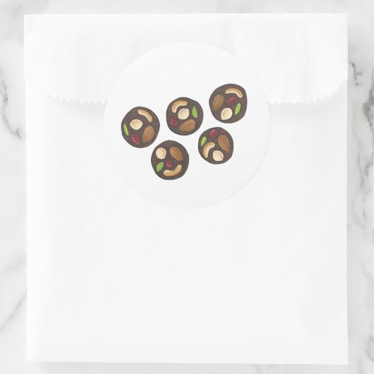 Mendiants Franse chocolade Chocolatier Chocoholic Ronde Sticker (Tas)